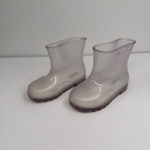 Mini Melissa Kids Size 10 Translucent Clear Welly Wellington Rain Boots
